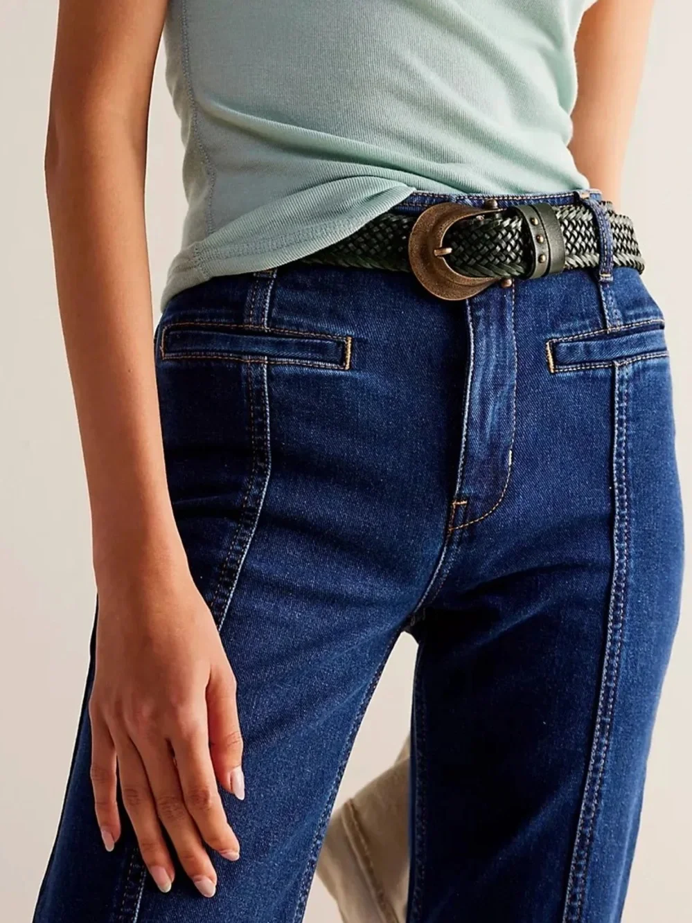 Free People We The Free Firecracker Flare Jeans in Texas Tux Star